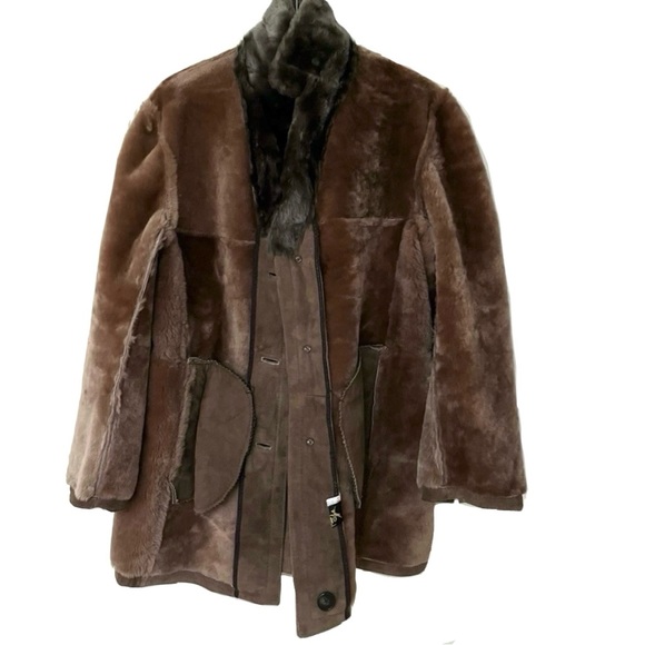 Gorgeous Bark Brown/Toffee/Espresso Sueded Lambskin Shearling Coat - Picture 5 of 14